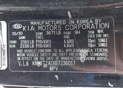 2011 Kia Soul from USA, damaged, VIN KNDJT2A1XB7236017